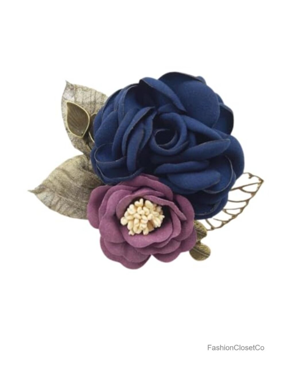 Handmade Satin Fabric Rose Brooch Women Layered Flowers Pin Wedding Party
